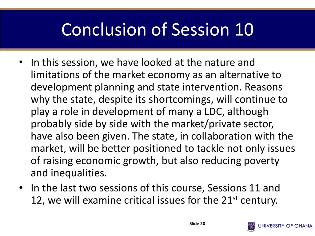 conclusion of session 10