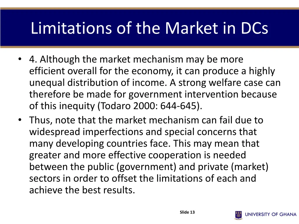 limitations of the market in dcs 1