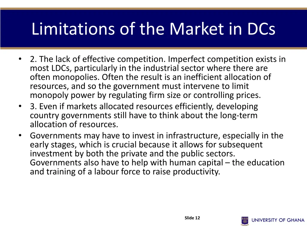 limitations of the market in dcs