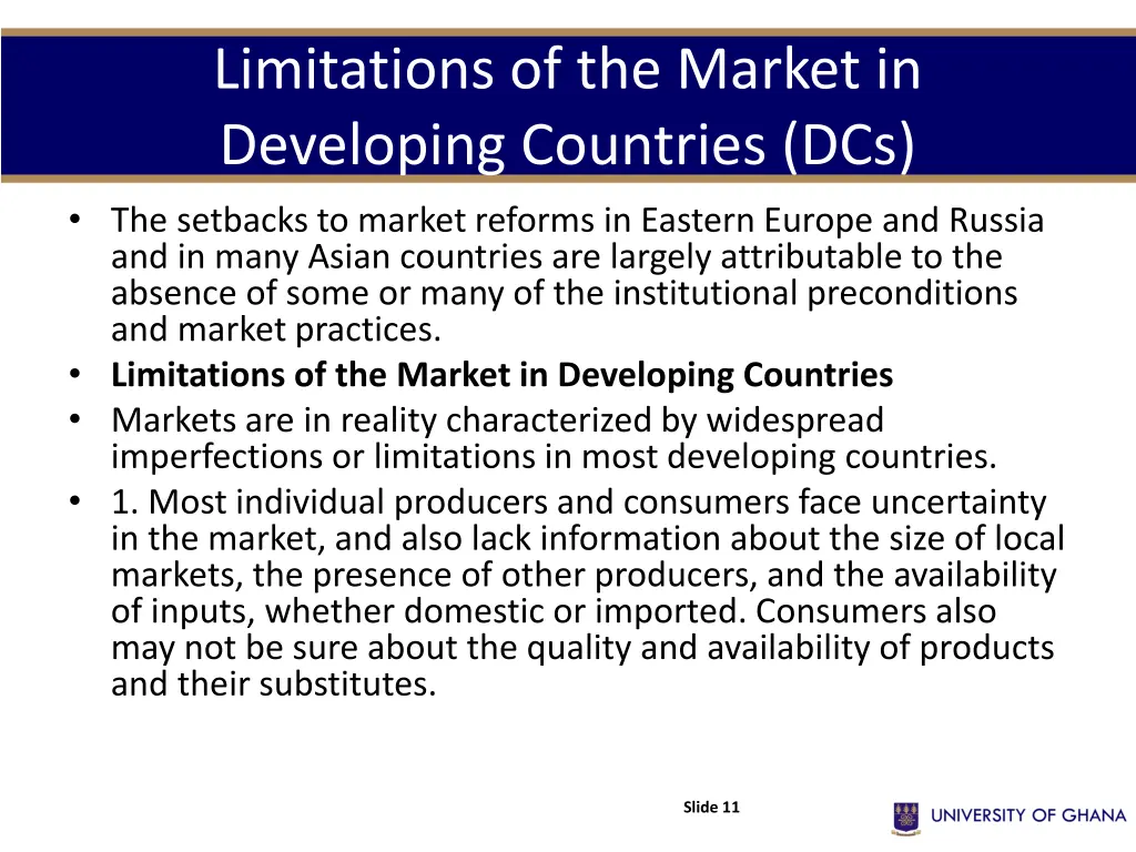 limitations of the market in developing countries