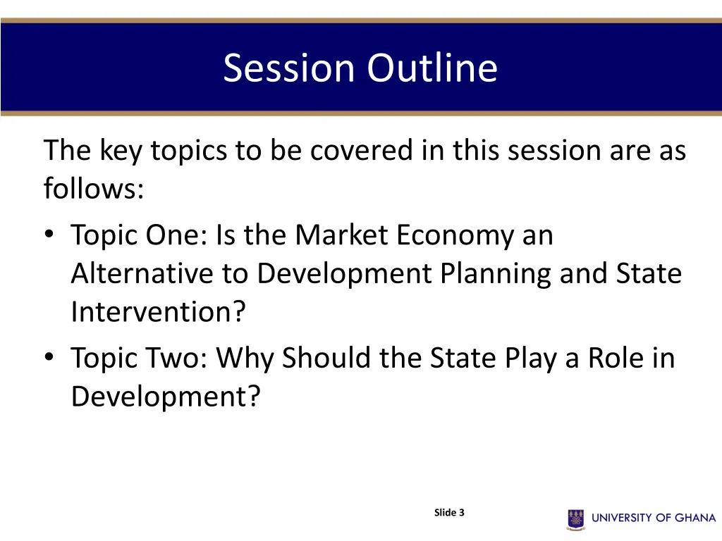 session outline