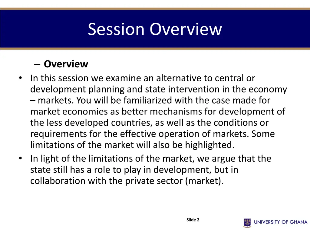 session overview
