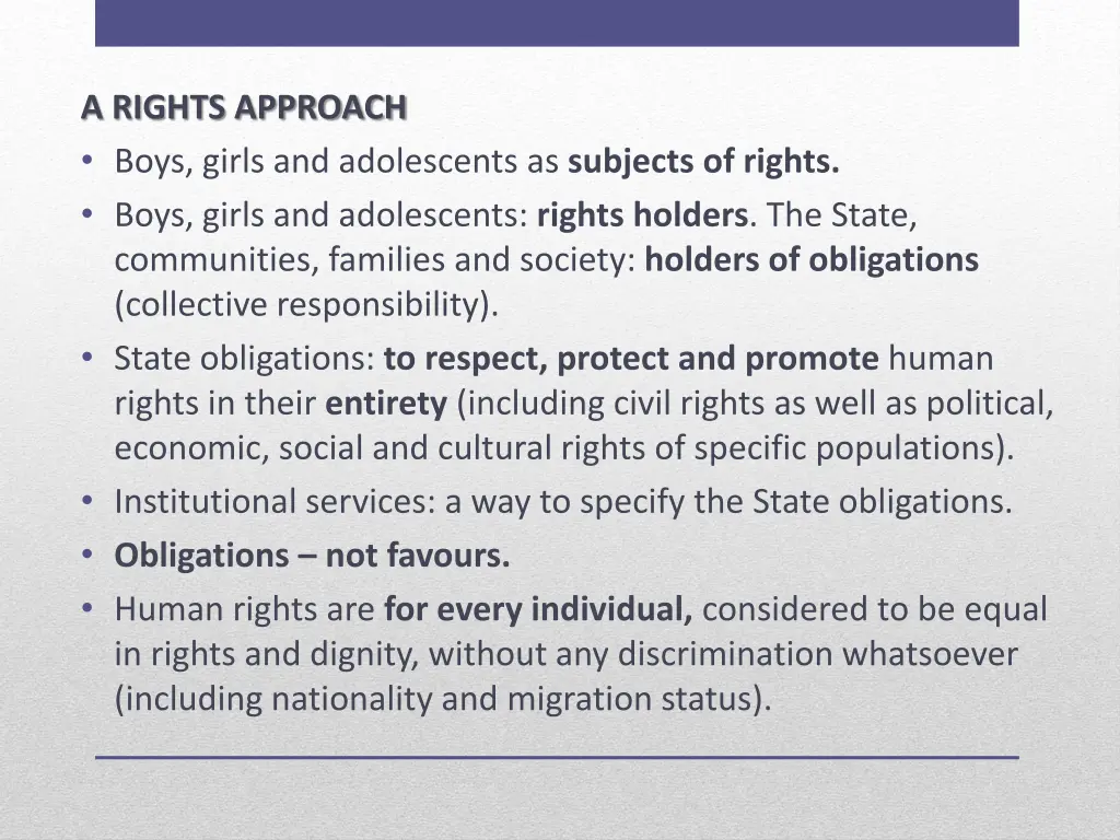 a rights approach boys girls and adolescents