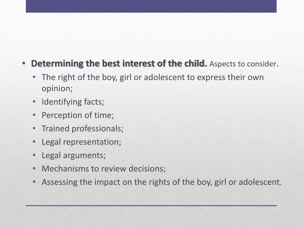 determining the best interest of the child 1