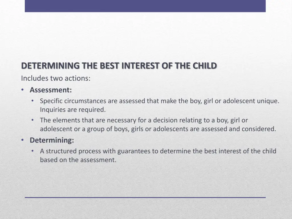 determining the best interest of the child