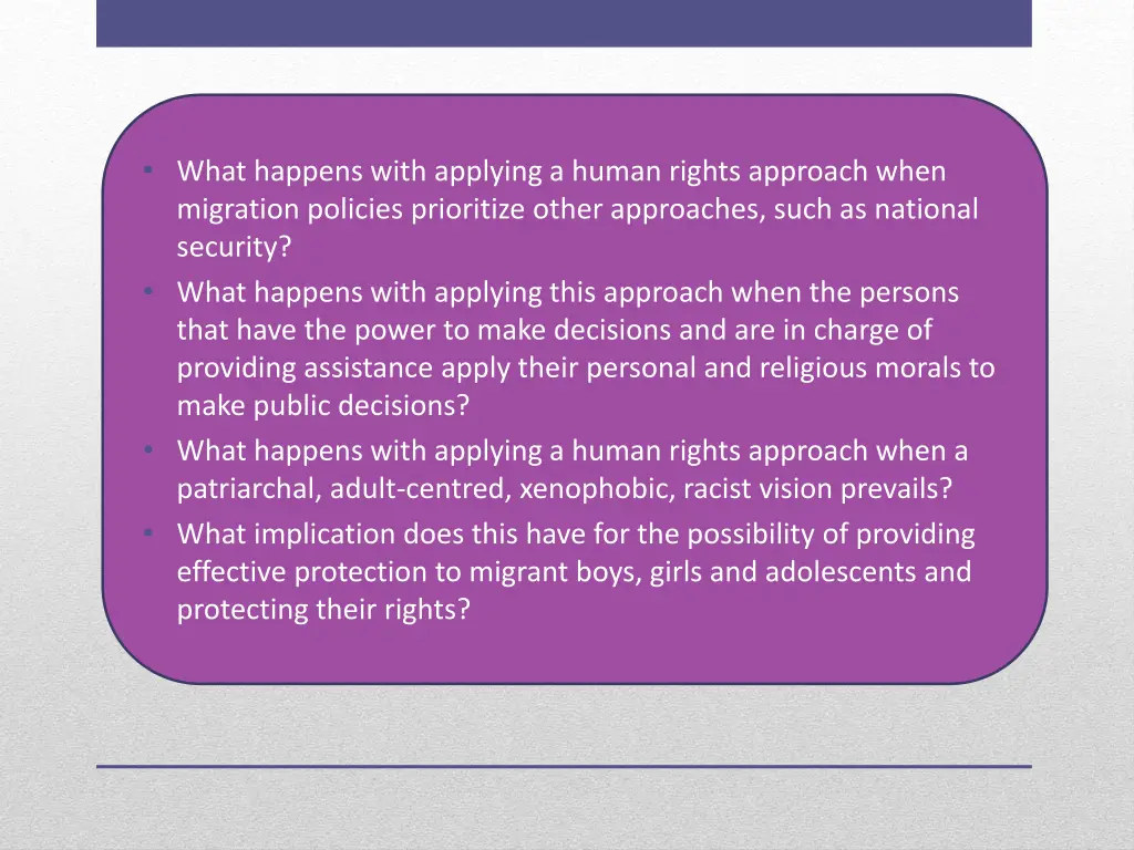 what happens with applying a human rights