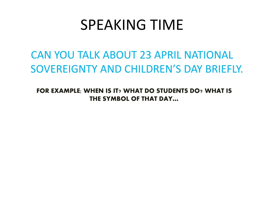 speaking time