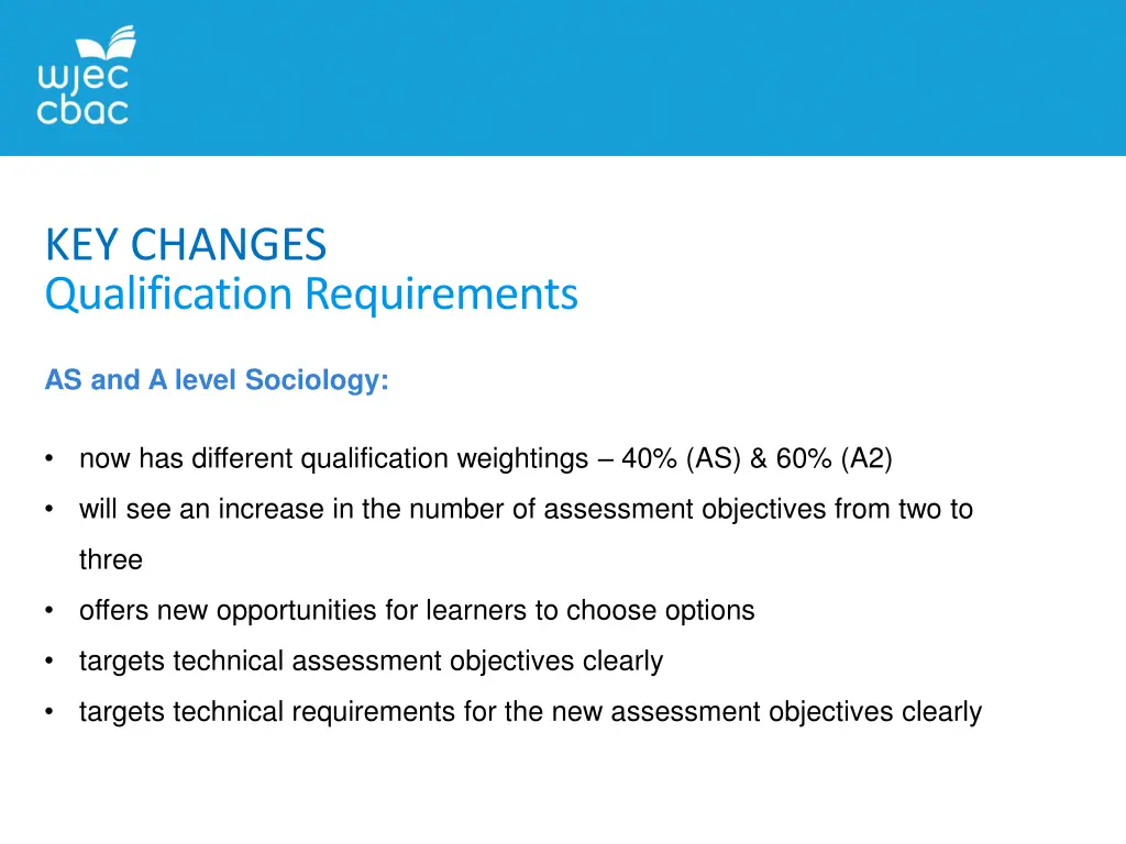 key changes qualification requirements
