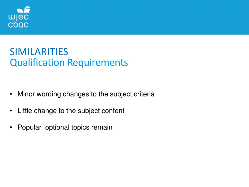 similarities qualification requirements