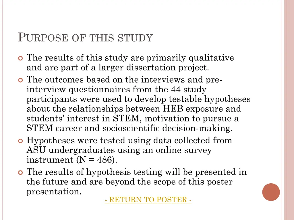 p urpose of this study