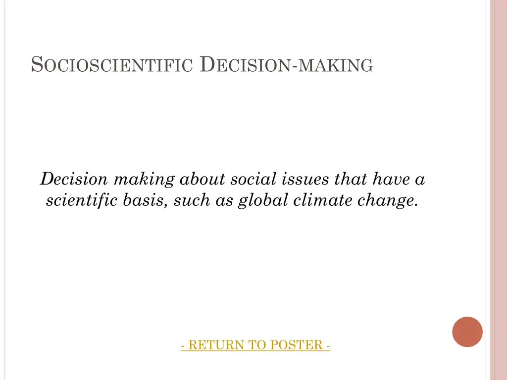 s ocioscientific d ecision making