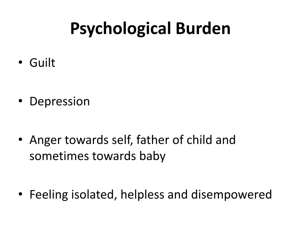 psychological burden