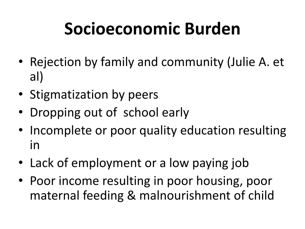 socioeconomic burden
