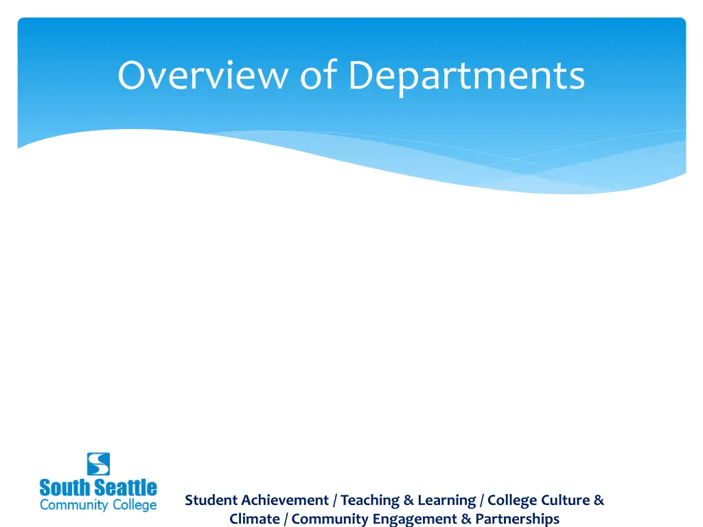 overview of departments