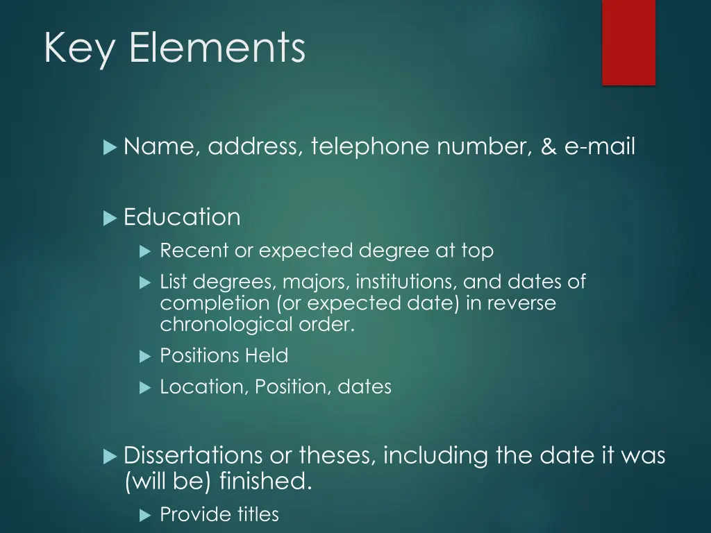 key elements