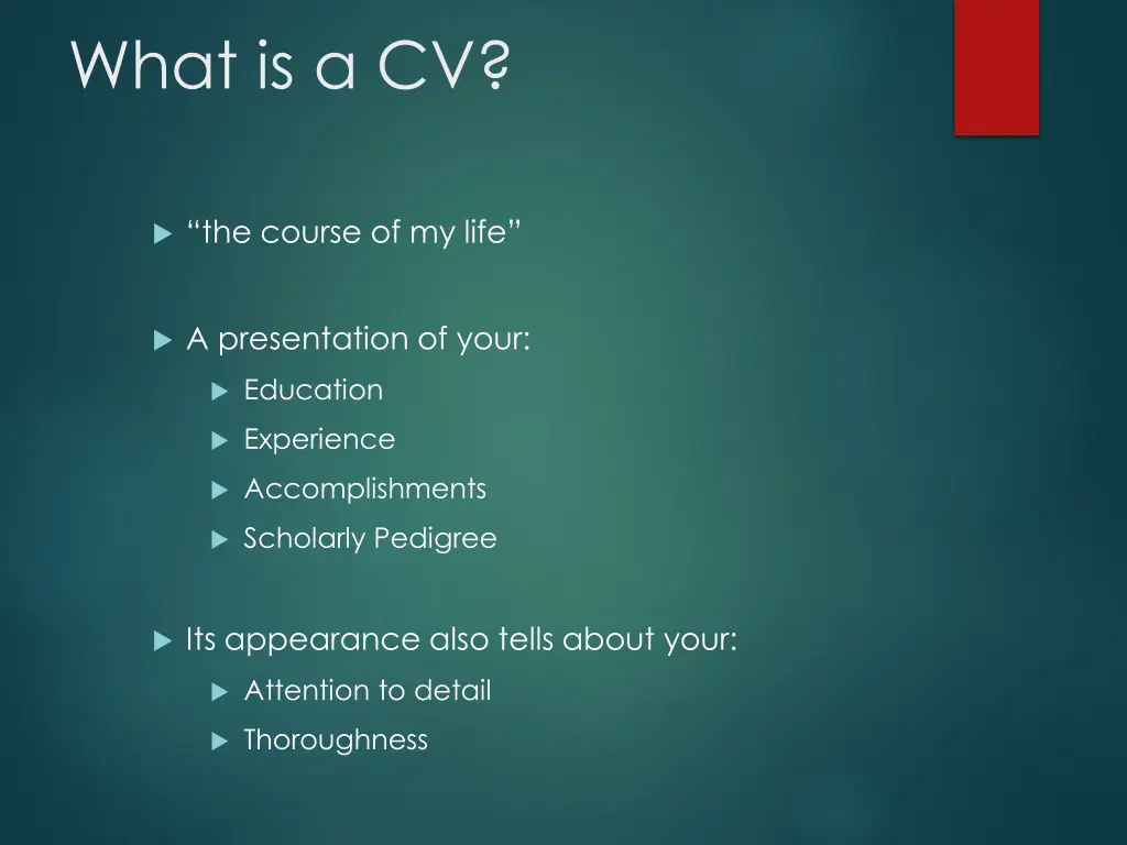 what is a cv