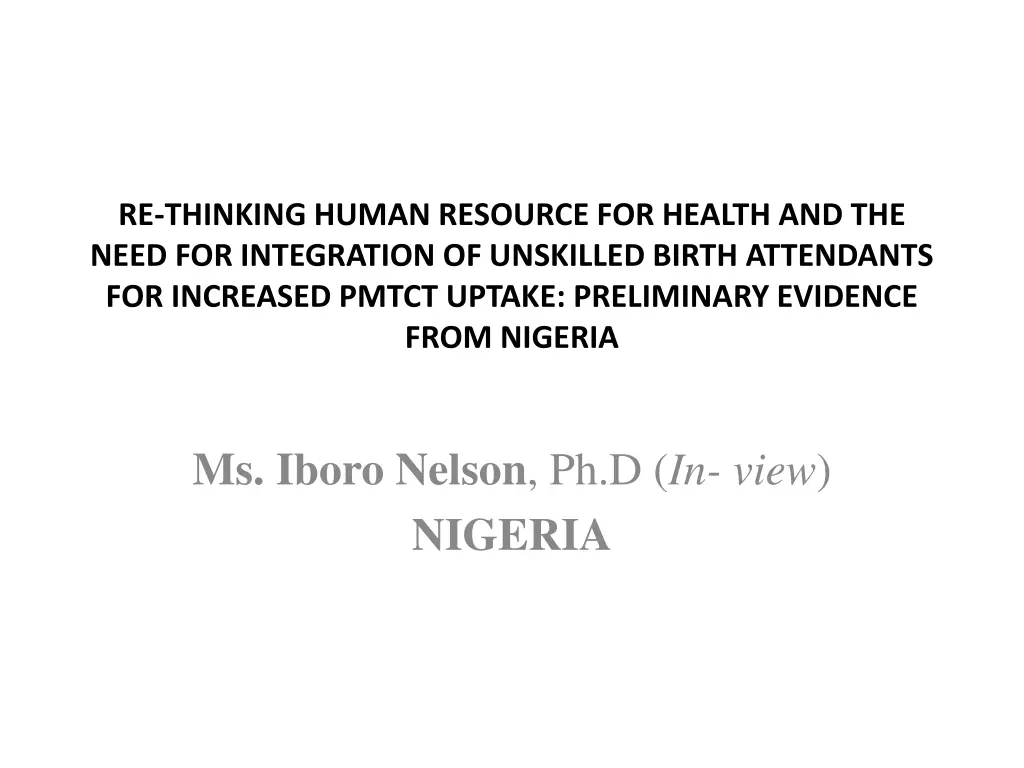 re thinking human resource for health