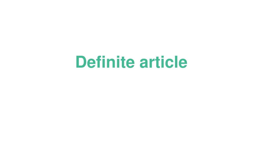 definite article