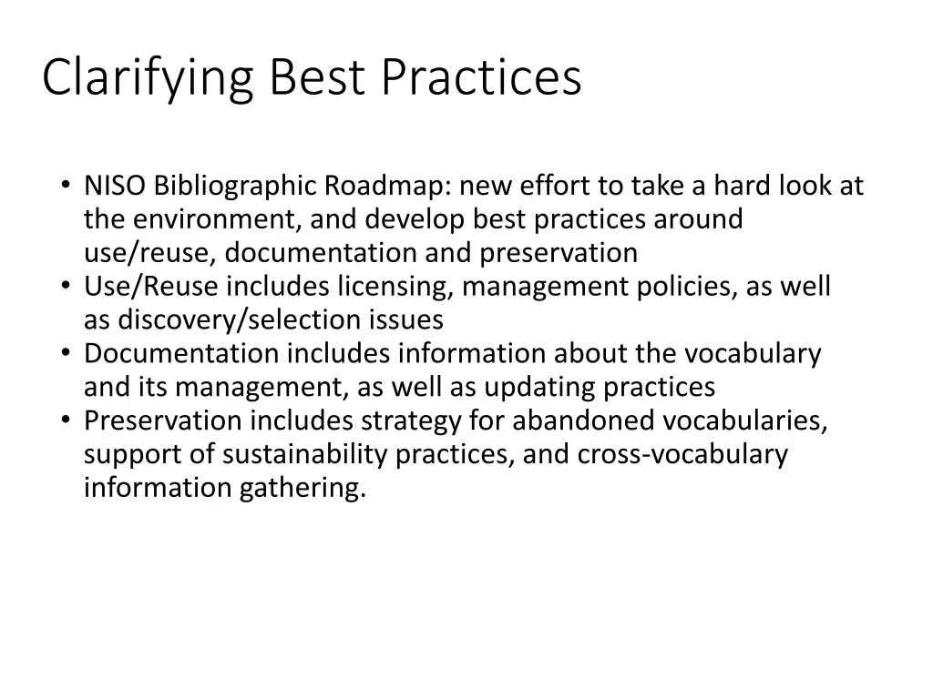 clarifying best practices