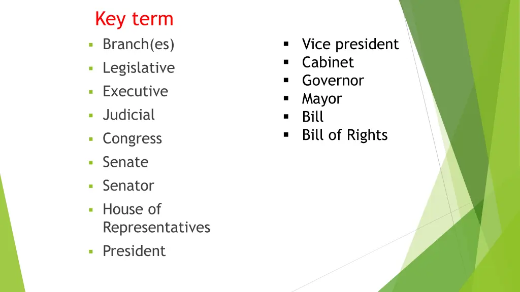 key term branch es legislative executive judicial