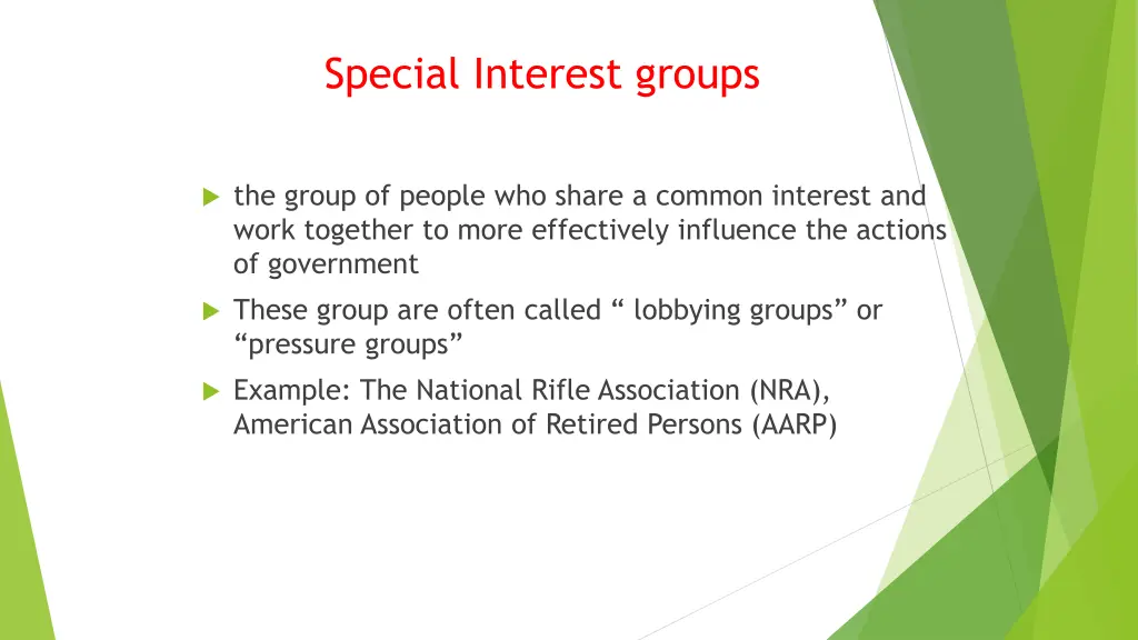 special interest groups