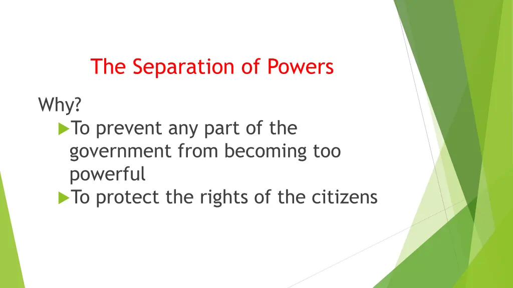 the separation of powers