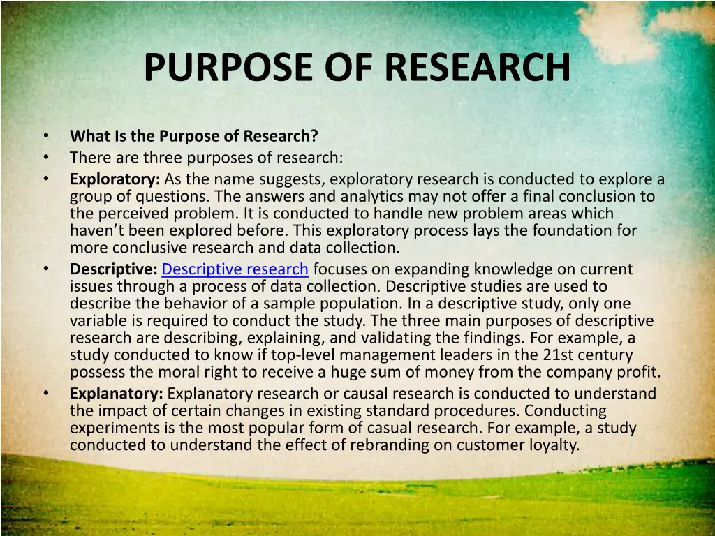 purpose of research
