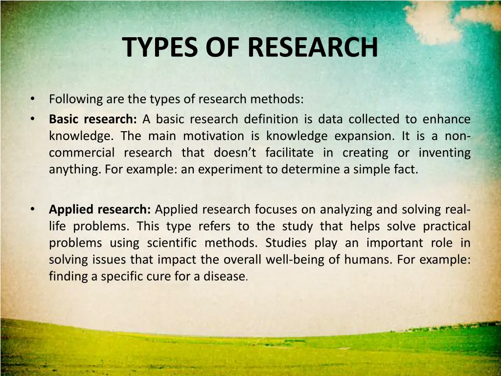 types of research