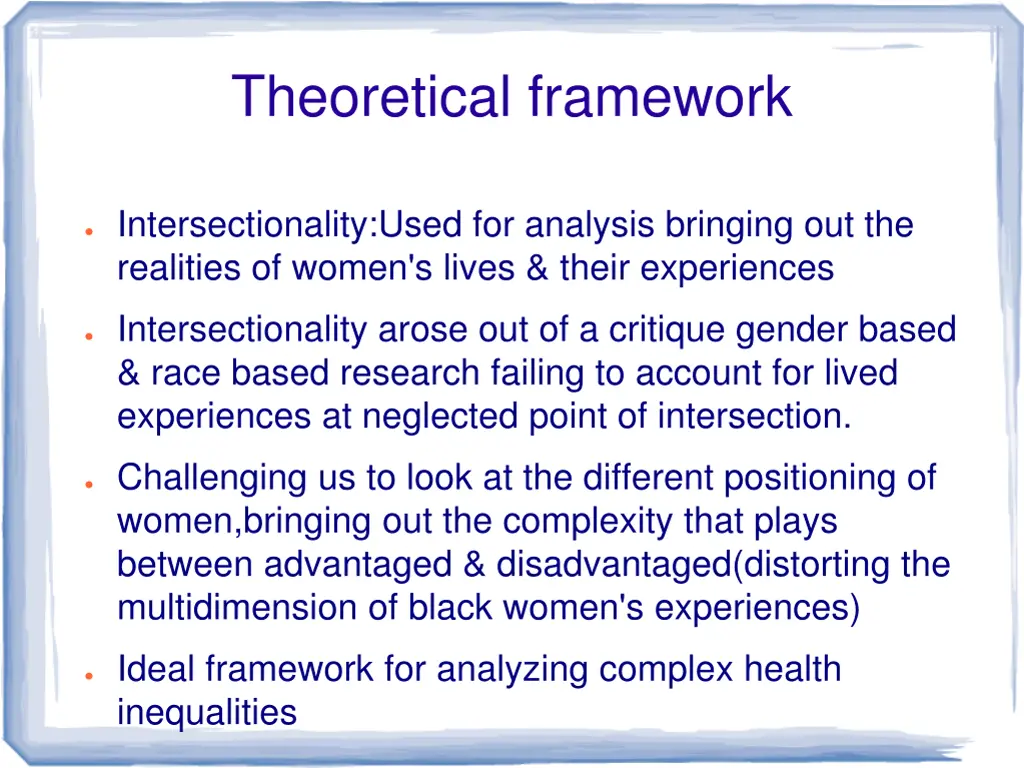 theoretical framework