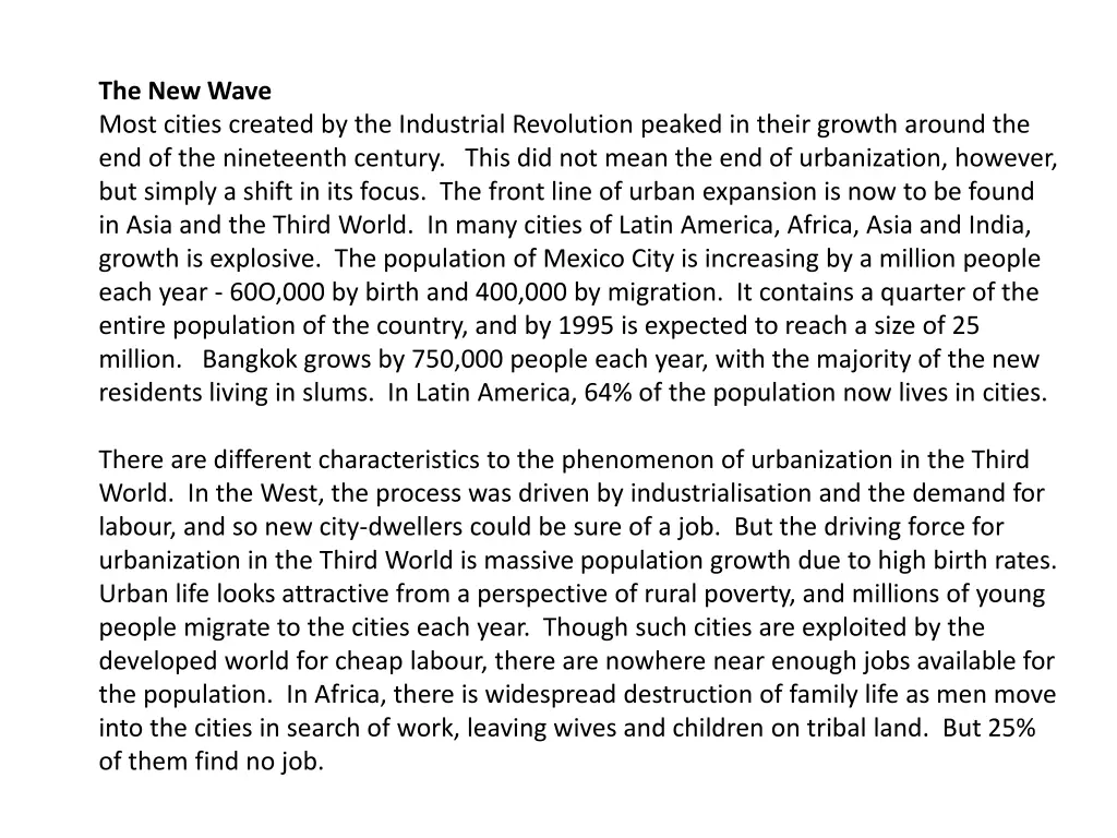 the new wave most cities created