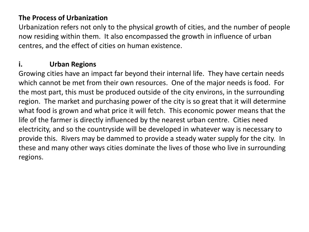 the process of urbanization urbanization refers