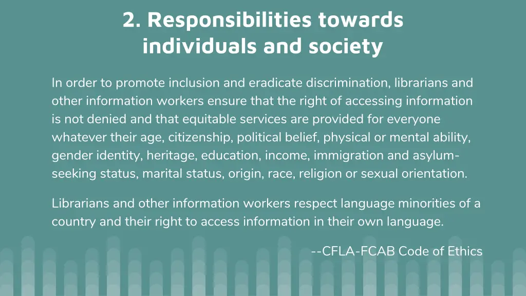 2 responsibilities towards individuals and society