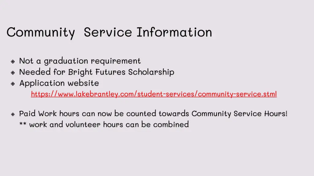 community service information