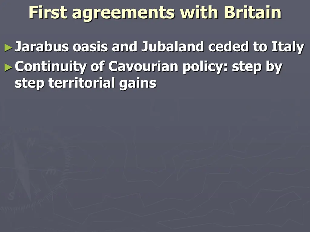 first agreements with britain