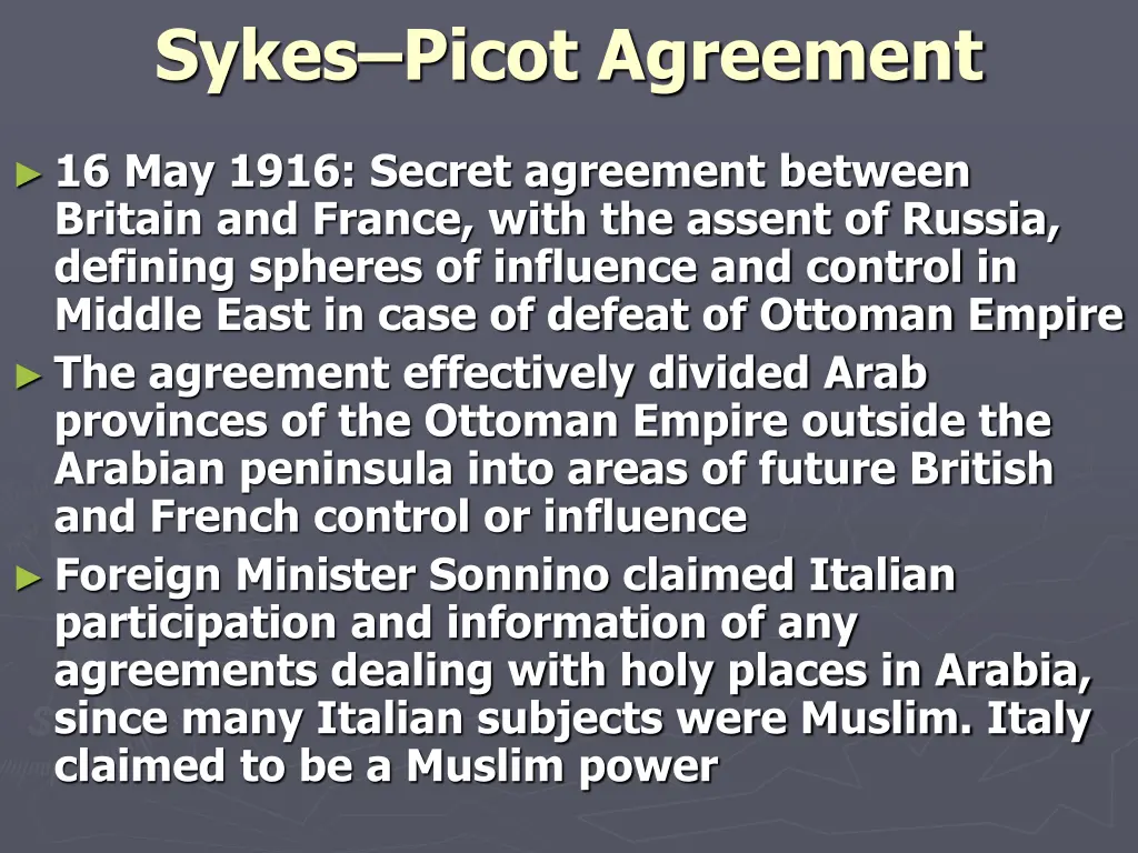 sykes picot agreement