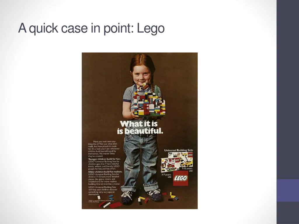 a quick case in point lego