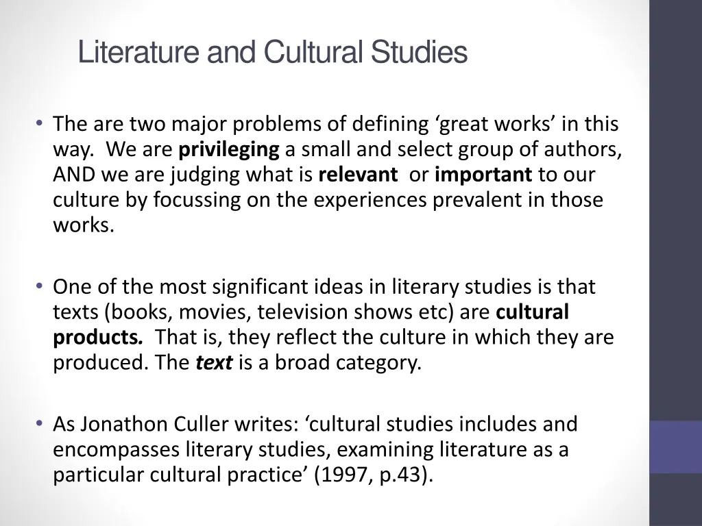 literature and cultural studies