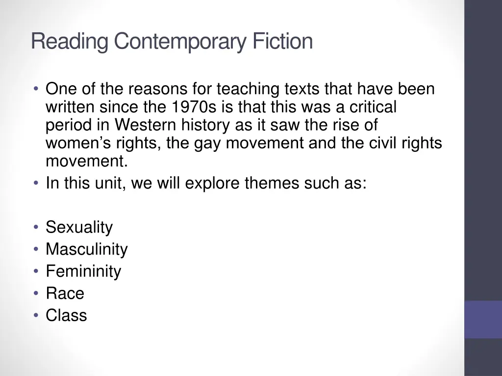 reading contemporary fiction 1