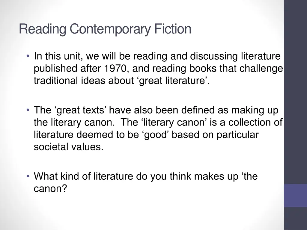 reading contemporary fiction