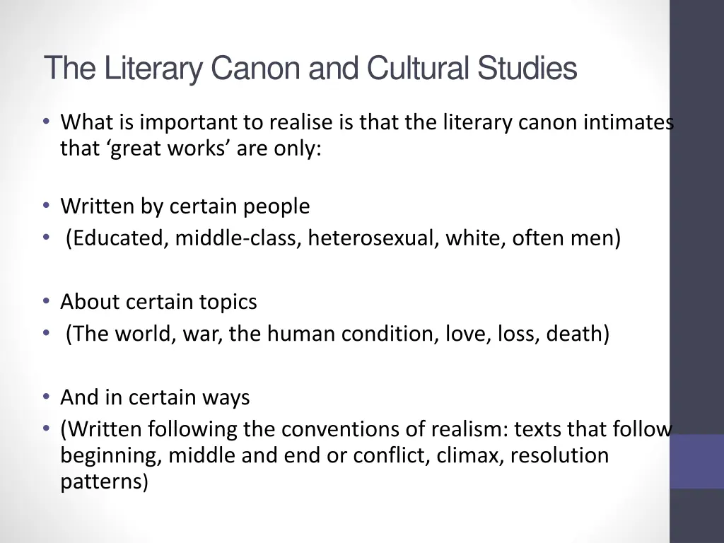 the literary canon and cultural studies