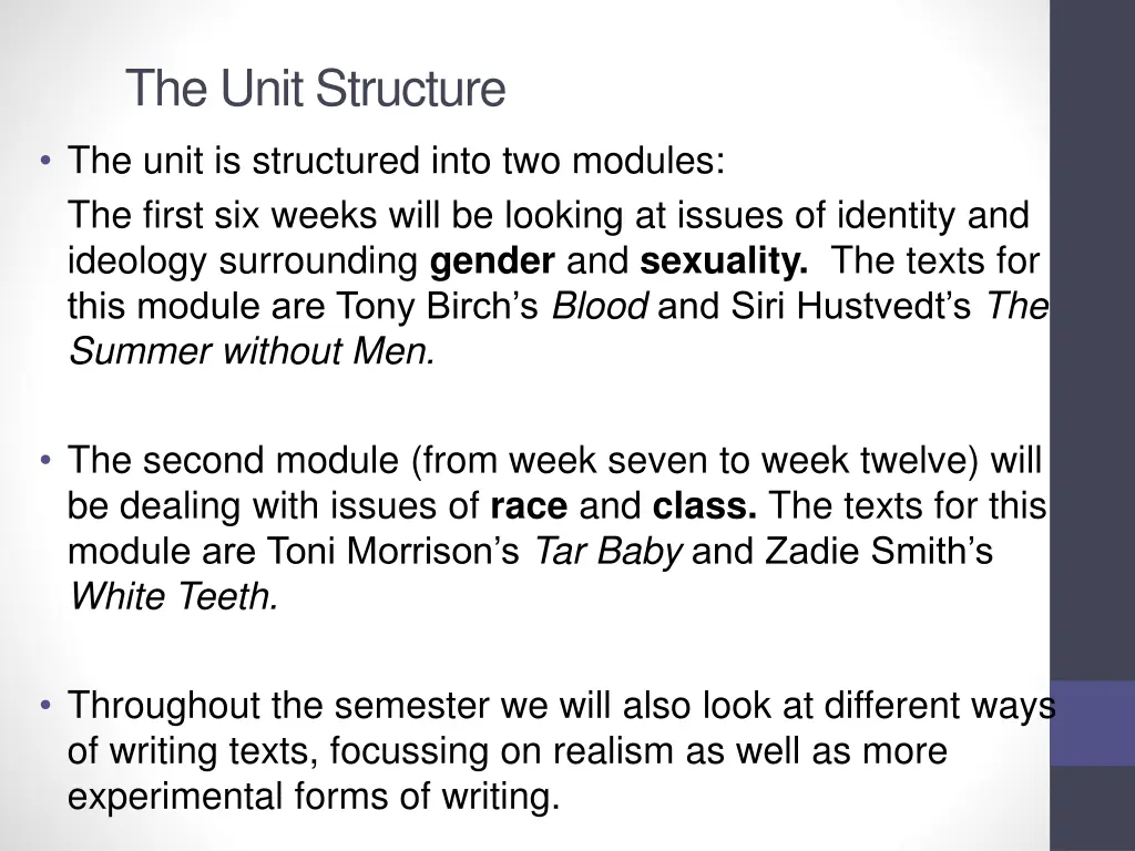 the unit structure