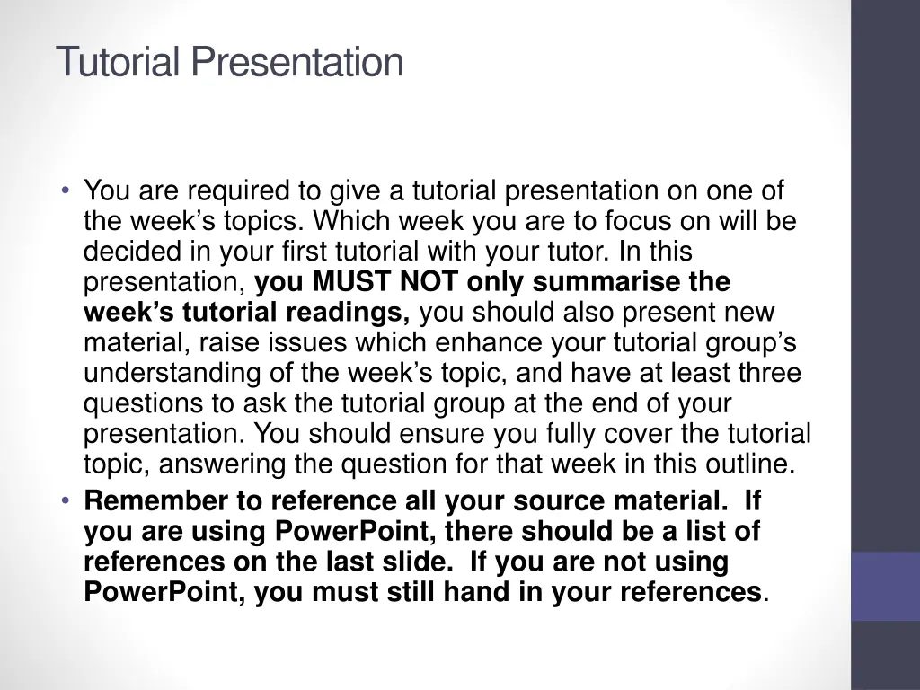 tutorial presentation