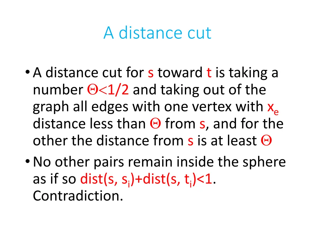 a distance cut