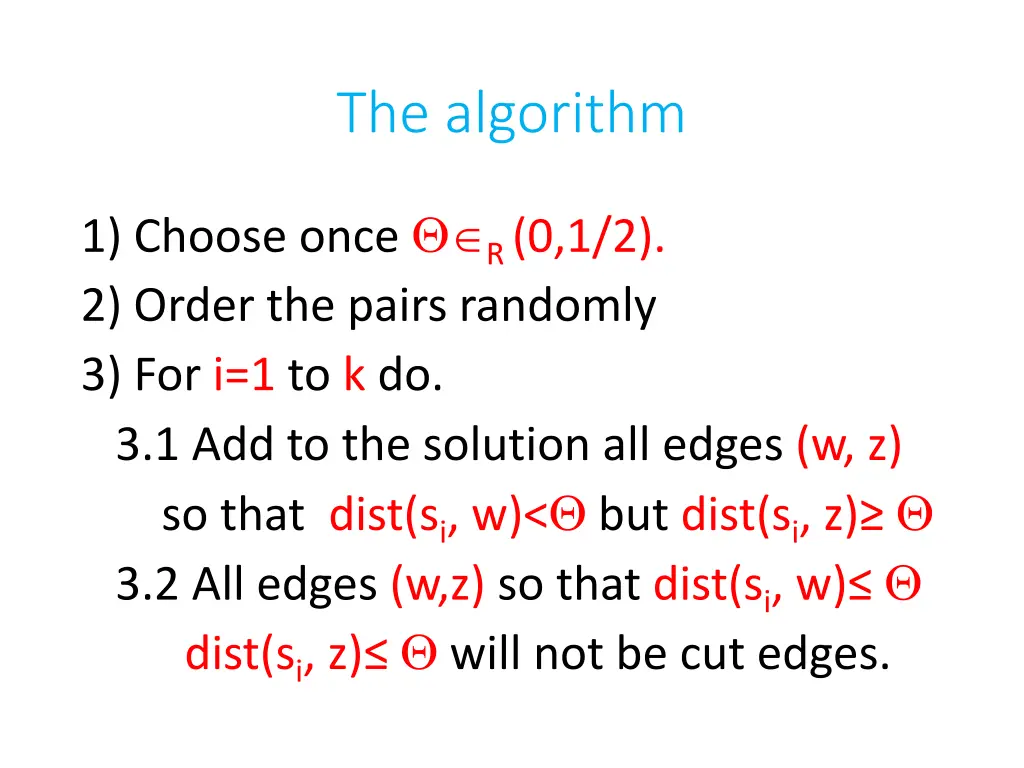 the algorithm