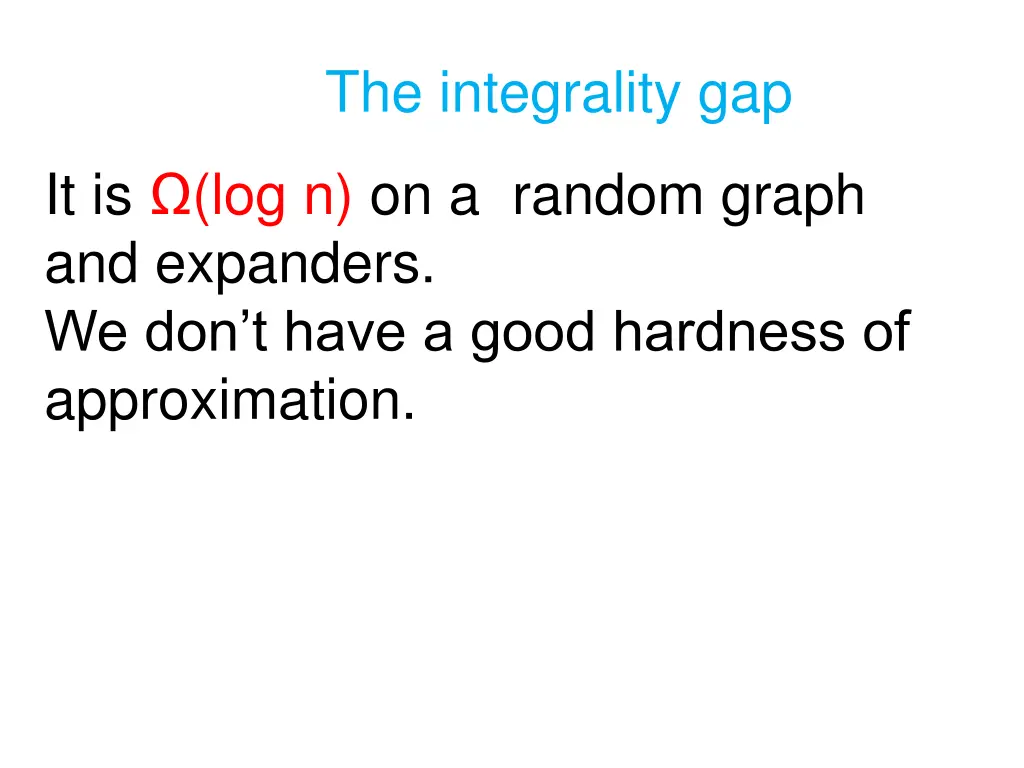 the integrality gap