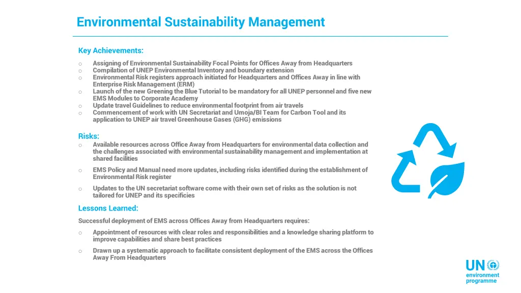 environmental sustainability management