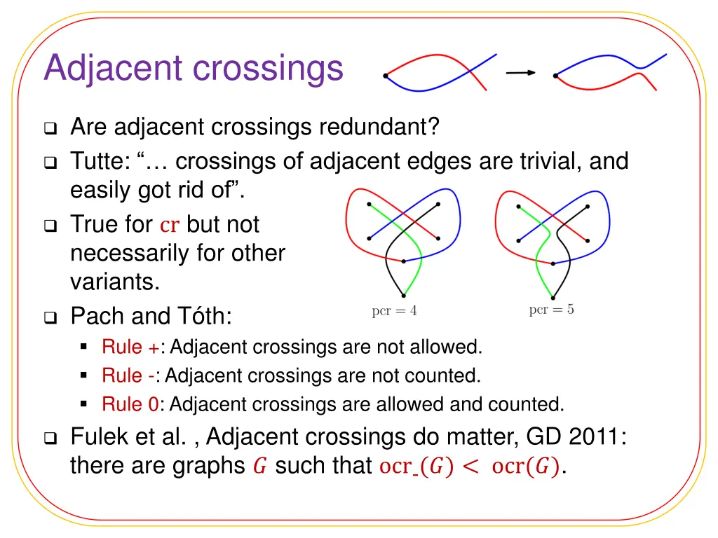 adjacent crossings