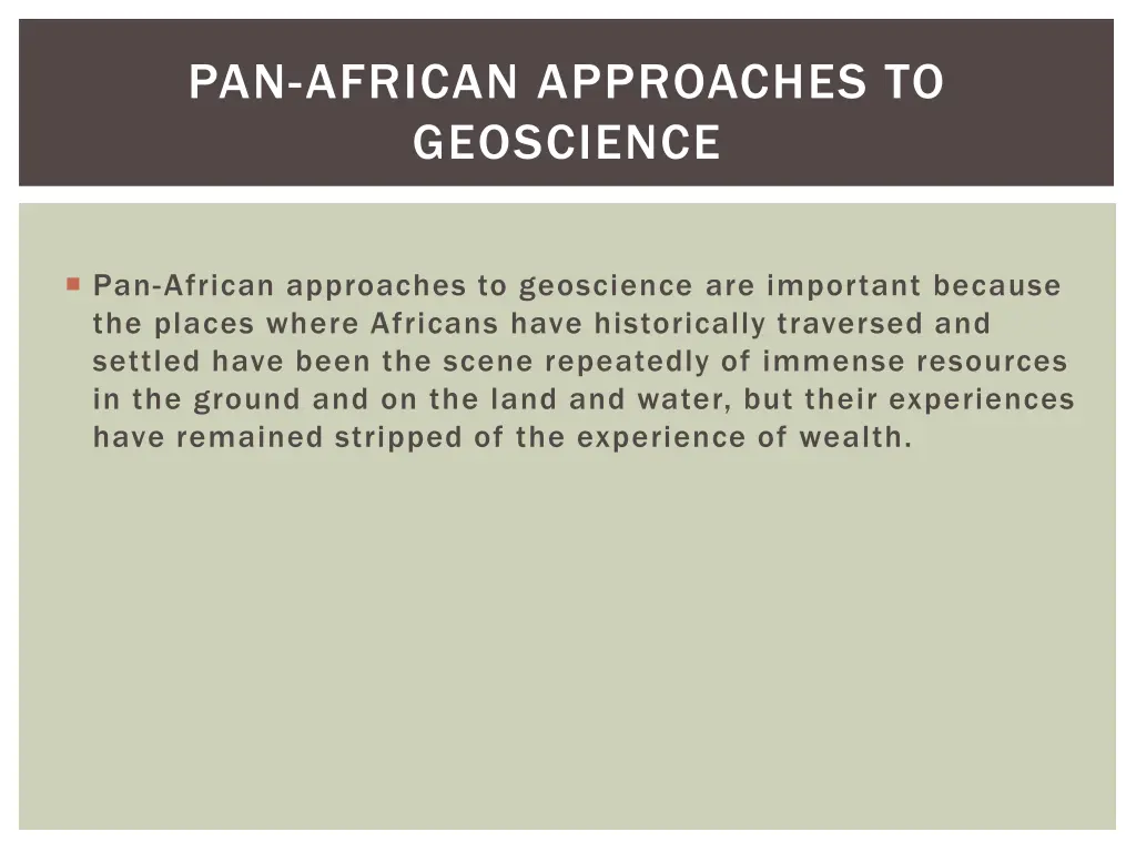 pan african approaches to geoscience