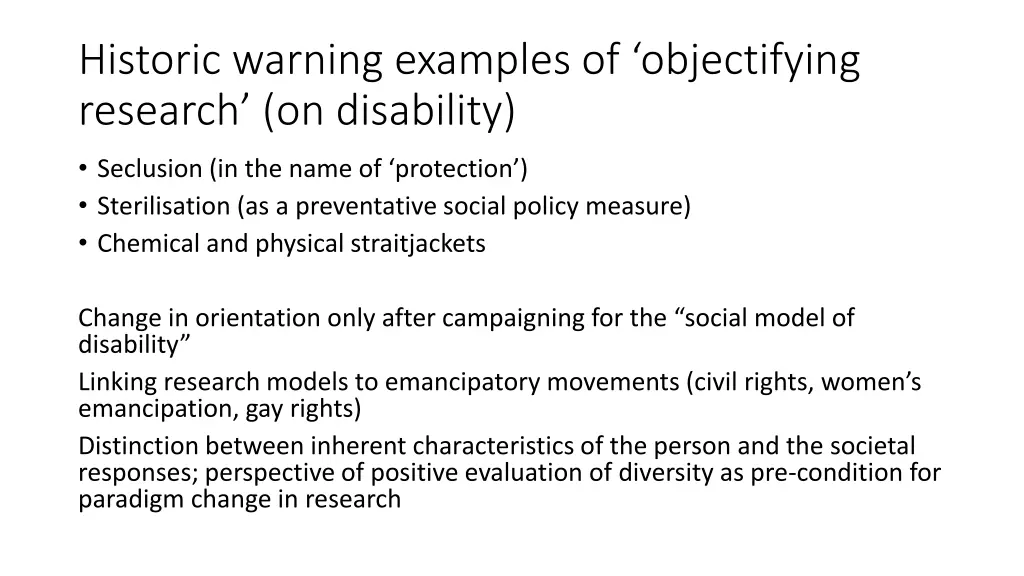 historic warning examples of objectifying