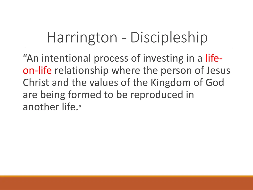 harrington discipleship